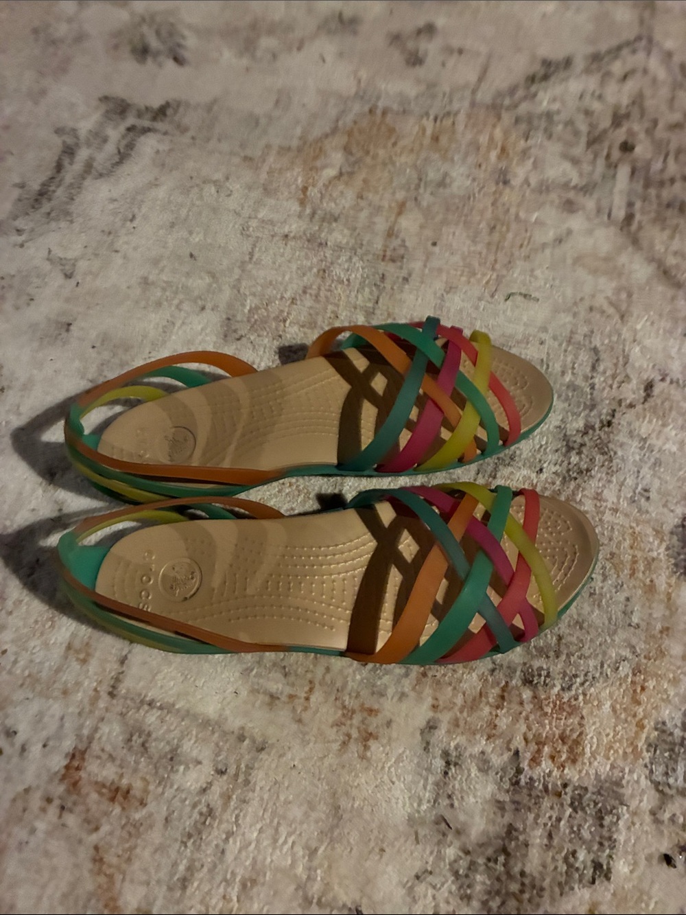 CROCS Women's Multicolor Woven Strap Flat Sandals